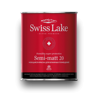 Краска Swiss Lake Semi-matt 20 моющаяся краска для влажных помещений 2.7 л