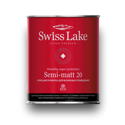 Краска Swiss Lake Semi-matt 20 моющаяся краска для влажных помещений 2.7 л