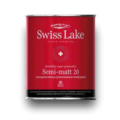 Краска Swiss Lake Semi-matt 20 моющаяся краска для влажных помещений 0.9 л