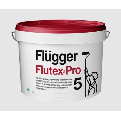 30845 Краска Flugger Flutex Pro 5 для потолка, для стен 9.1 л