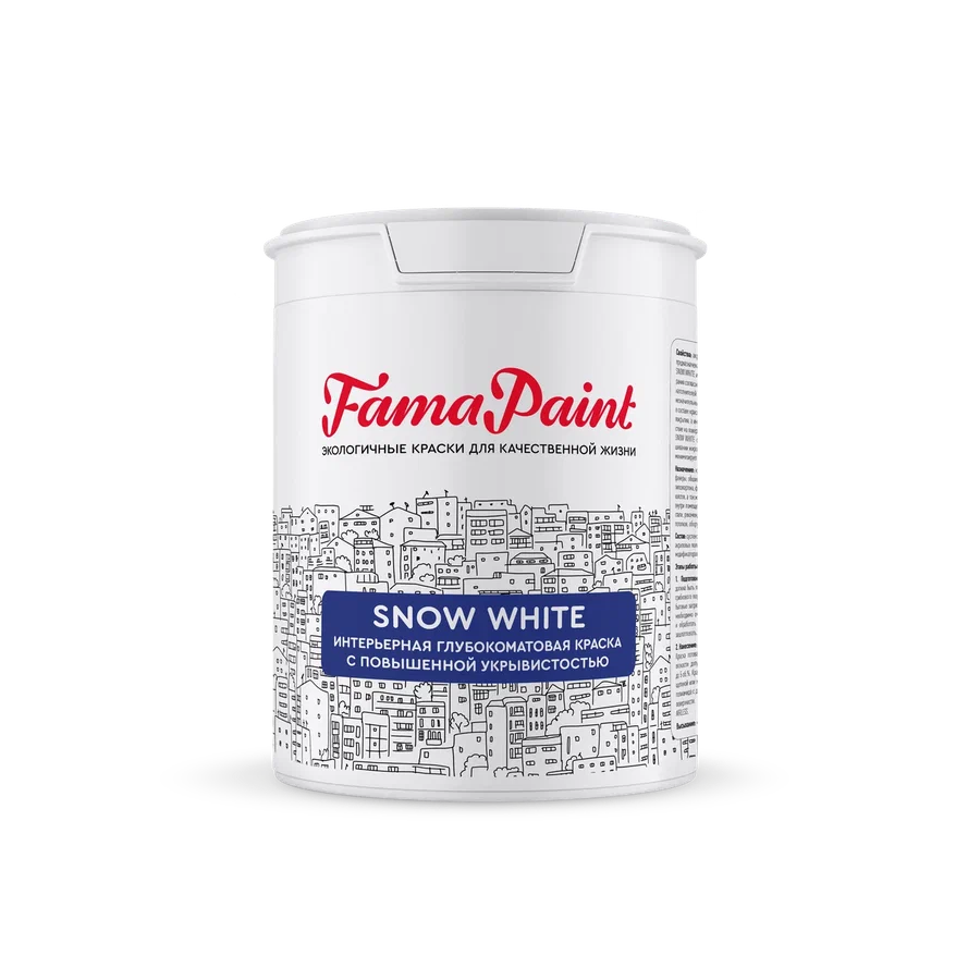 FP-DM-710TR-48M Краска Fama Paint Snow White для стен и потолков 9 л